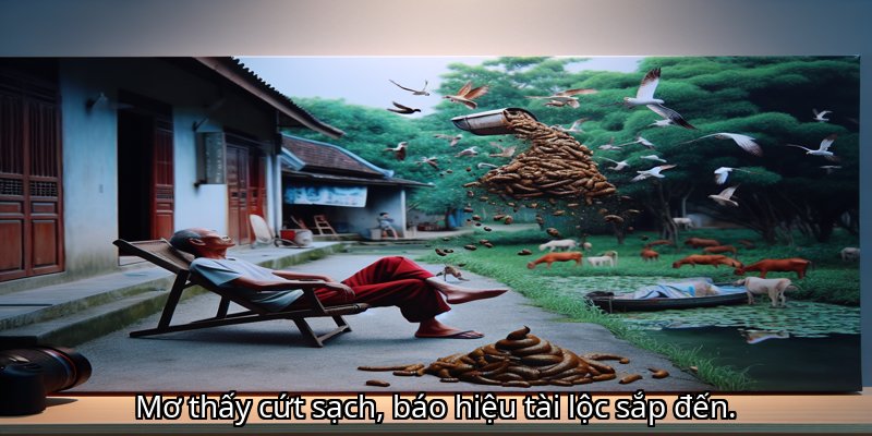 Mơ thấy cứt sạch, báo hiệu tài lộc sắp đến.